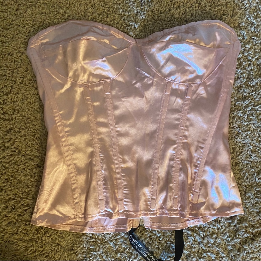 PLT Pink Satin Corset Top (NEW WITH TAGS)